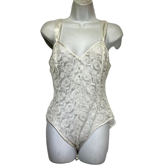 Vintage Y2k Victoria’s Secret Vintage Lace Teddy Bodysuit Lingerie size M - Picture 1 of 7